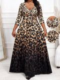 Step into the spotlight with this elegant cheetah print long dress, designed to bring bold luxury to your fall wardrobe. Its flowing silhouette flatters every curve, making it a perfect choice for plus size evening wear. Whether at a party or a dinner date, this dress combines wild style with sophisticated charm, ensuring you feel fierce and fabulous all night long. Embrace your inner catwalk queen!