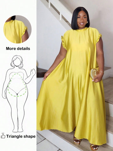 Elevate your wardrobe with this stunning ruffle sleeve dress that effortlessly transitions from brunch to evening events. The delicate ruffled sleeves add a touch of whimsy and romance, while the flattering silhouette ensures you'll feel confident and fabulous no matter where the day takes you. Crafted for the modern woman who refuses to compromise on style, this versatile piece is your new go-to for looking polished and put-together. Whether you're dressing up for a special occasion or keeping it casual-ch