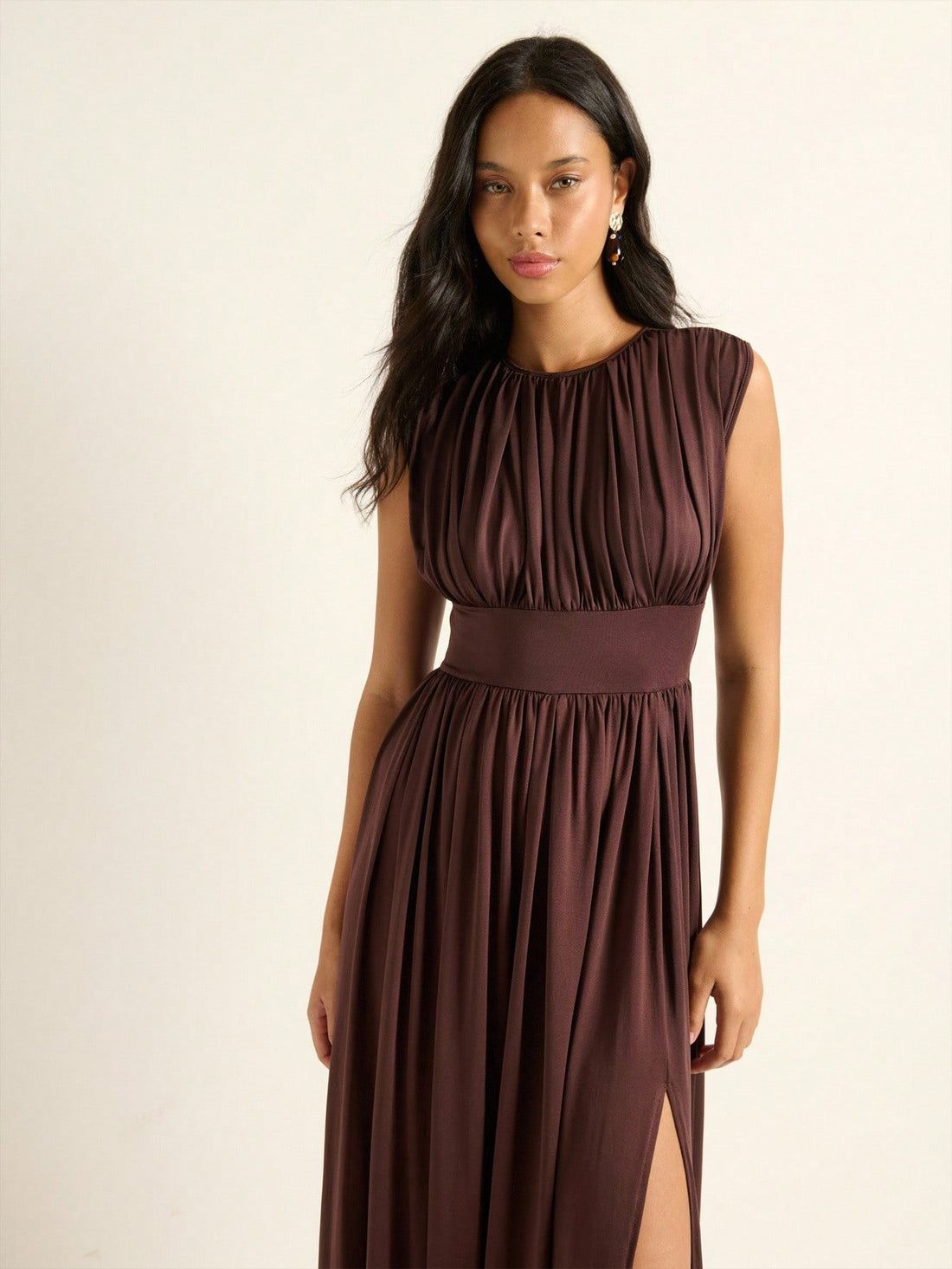 Slip into timeless elegance with this chocolate brown maxi dress—your new go-to for everything from crisp autumn strolls to fancy evening affairs. The rich, versatile hue pairs beautifully with cozy cardigans and leather jackets when temperatures drop, making it a year-round wardrobe essential. Flowy, flattering, and endlessly stylish, this dress proves that sometimes the simplest pieces bring the most joy. Whether you're dressing up or keeping it casual, this beauty has you covered.