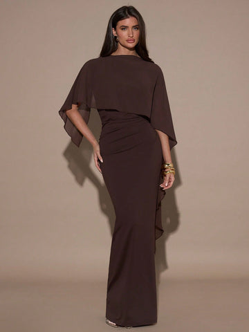 Slip into sophistication with this stunning chocolate brown slim fit dress—your new go-to for turning heads at cocktail parties and formal events. The flattering silhouette hugs in all the right places, while the rich, versatile brown shade pairs effortlessly with any accessory collection. Whether you're celebrating a special occasion or making a statement at an upscale gathering, this dress delivers timeless elegance with a modern edge. Dress it up with heels and jewelry, or keep it chic and understated. B