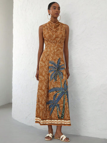 Step into vacation mode with this playful long dress featuring a vibrant contrast color floral print and a flattering V-neck. Its breezy design keeps you comfortable while turning heads, making it perfect for sunny strolls or sunset dinners. Embrace effortless style and let your fun side bloom wherever you go!