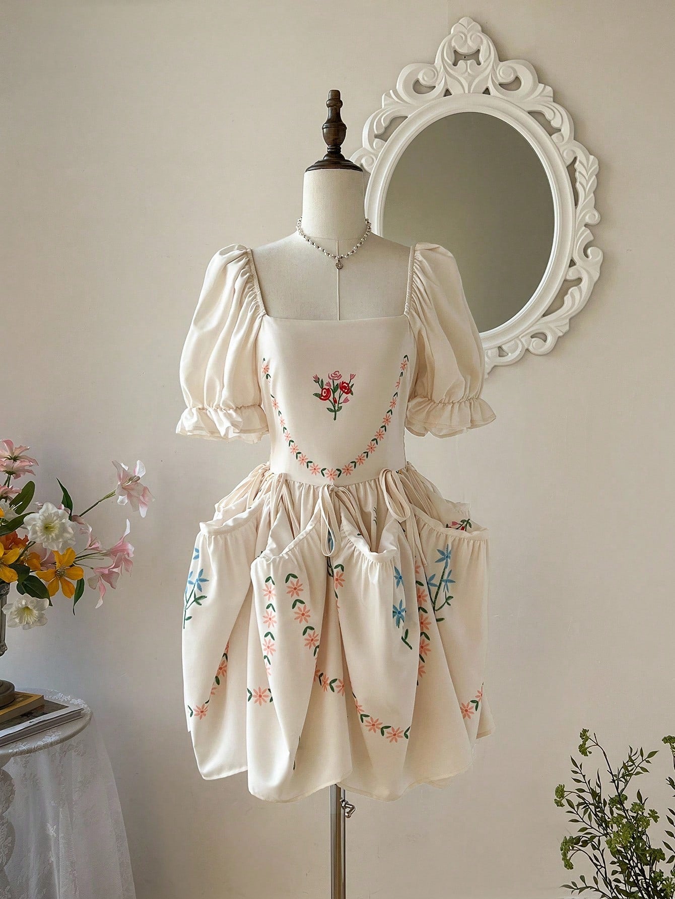 Step into sunshine with this elegant convertible dress featuring a charming square neckline and playful puff sleeves. Perfectly designed for breezy beach days or delightful tea parties, its versatile style lets you switch up your look effortlessly. Light, comfortable, and stylish—this dress brings a splash of fun and sophistication to any outing.