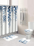 Transform your bathroom into a stylish oasis with our Elegant Country Style Blue Leaf Bathroom Set. The waterproof shower curtain is accompanied by 4 bath mats and hooks, adding both functionality and charm to your space. Make a statement with this beautiful set.