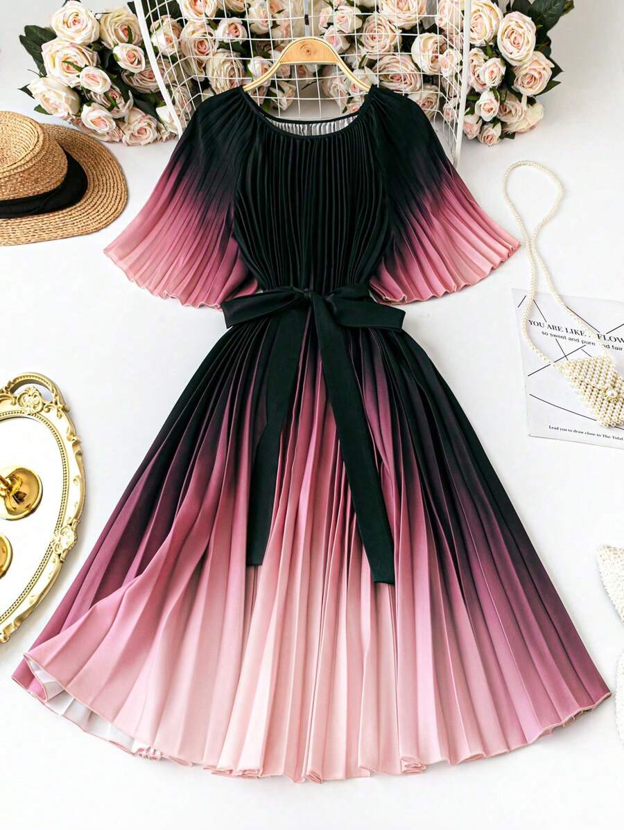 Turn heads with the Elegant Court Plus Size Ombre Swing Dress! Featuring a graceful ombre fade and charming pleated details, this dress brings fun movement and flattering style to any occasion. Its swing silhouette offers comfort and confidence, making it perfect for dancing the night away or enjoying a sunny brunch with friends. Playful yet polished, it’s your new go-to for effortless elegance with a twist.