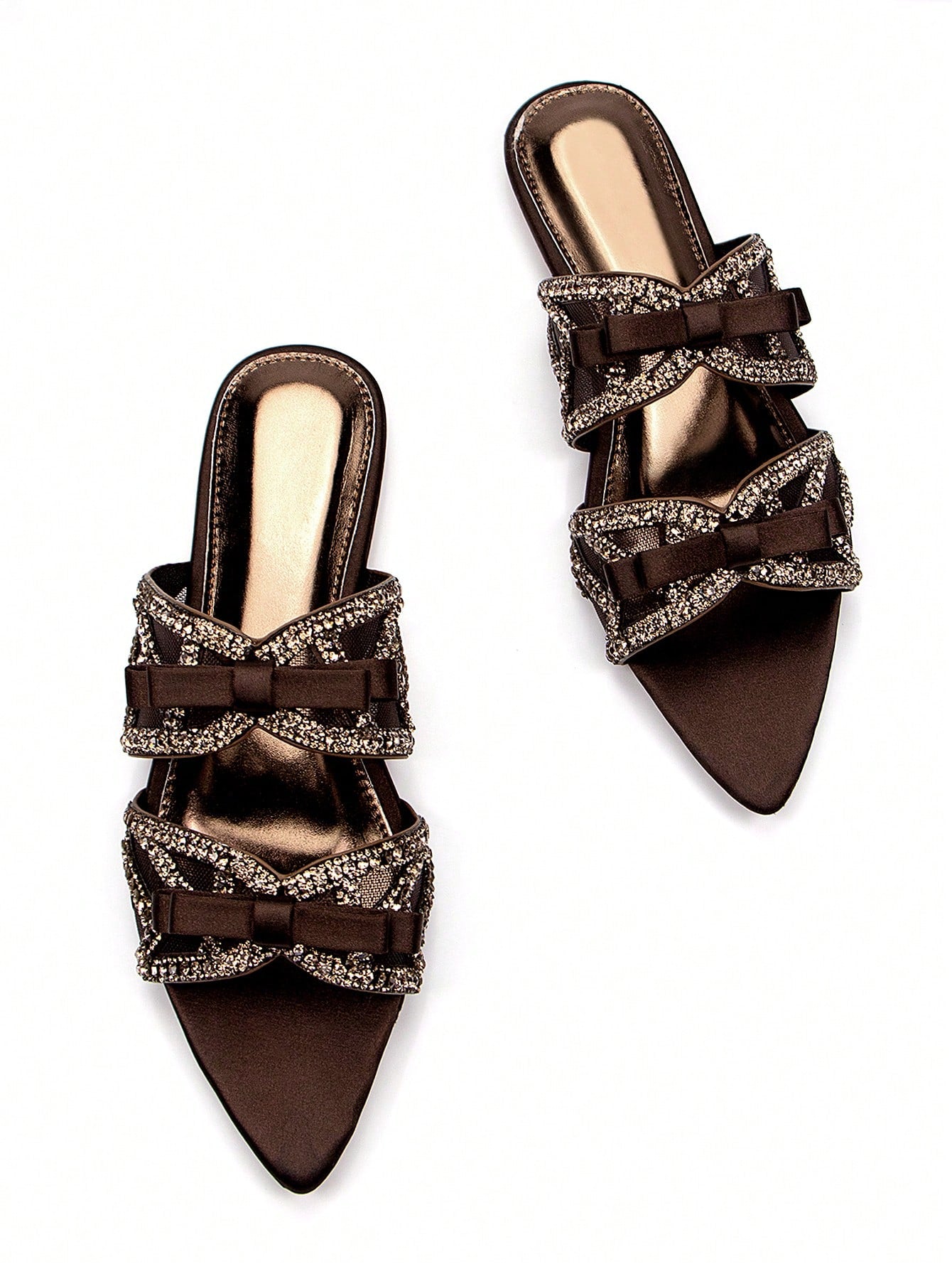 Step into effortless chic with our Crystal Butterfly Mules! These playful brown suede slip-ons feature dazzling crystal butterfly embellishments that catch the light with every step. Perfect for jazzing up your daily outfits or adding a touch of whimsy to party ensembles. Comfy enough for all-day adventures, yet stylish enough to turn heads—these mules are the fun fashion sidekick your wardrobe's been missing!