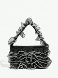 Elegant Diamond Flounce Top Handle Bag for Perfect Evening Events and Celebrations is a versatile fashion pick for women who want an easy, polished look for everyday wear, travel, and casual outings.