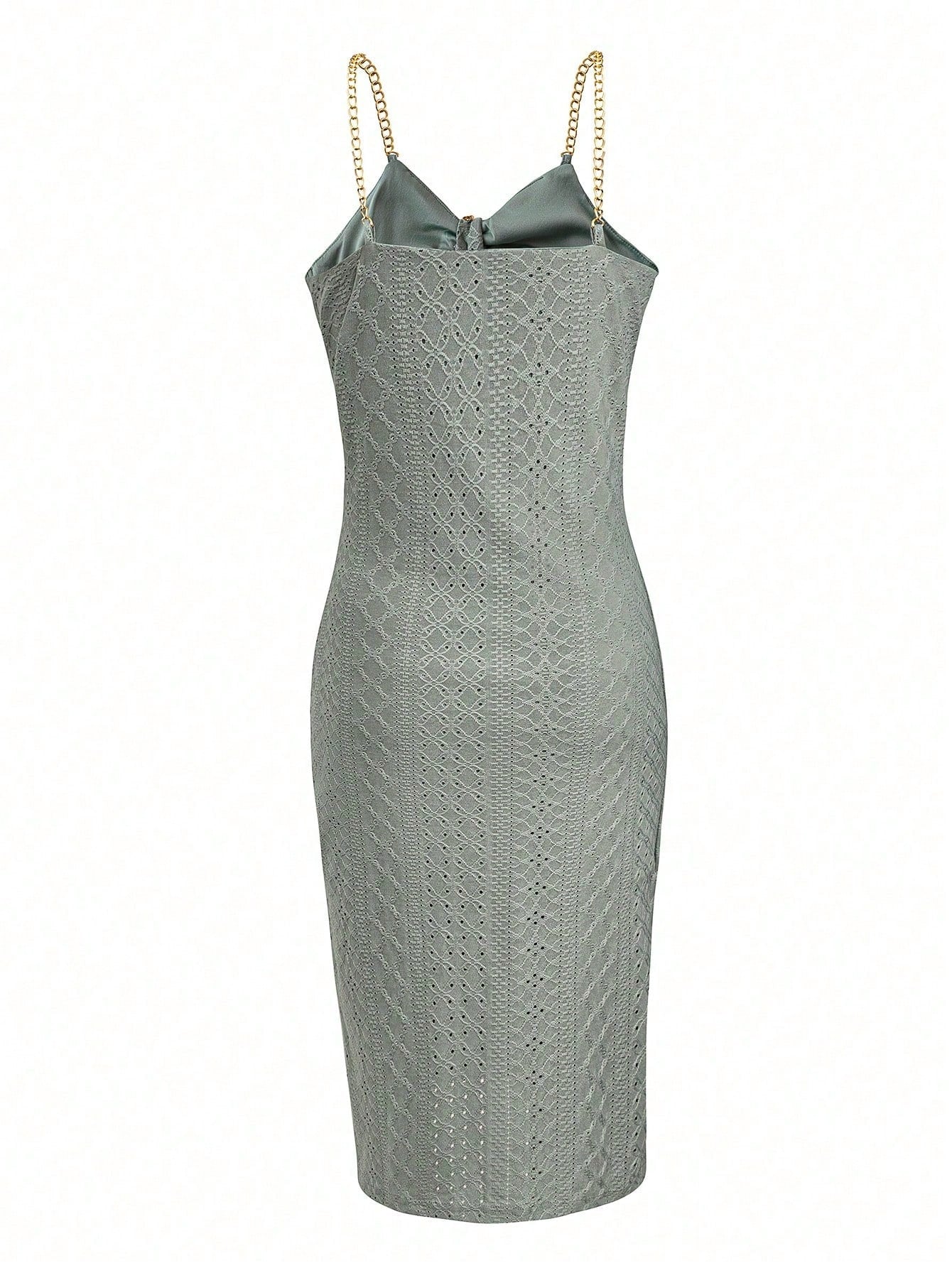 This elegant cami dress for fashion-forward women features a unique diamond grid hollow-out design. Perfect for those who want to stand out with style and sophistication.