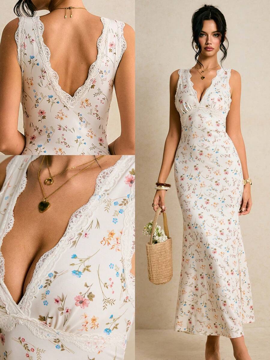 Experience the breathtaking fusion of heritage botanical artistry and sharp, modern architectural tailoring. This stunning lace-trimmed ensemble is meticulously designed for the woman who values a high-fashion, "quiet luxury" approach to seasonal dressing—the ultimate centerpiece for prestigious Valentine’s soirées, exclusive coastal retreats, and high-authority summer vacations.