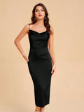 Step into the spotlight with this Elegant Draped Cami Bridesmaid Dress, designed to turn heads at any cocktail party, prom, or wedding. Its flowing draped silhouette and delicate cami straps create a flirty, graceful look that’s both comfortable and chic. Whether you’re dancing the night away or posing for photos, this dress promises to keep you feeling fabulous and fun all evening long.