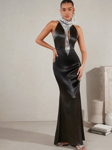 Turn heads with this Elegant Embellished Mock Neck Satin Dress, where silky smooth fabric meets sparkling details for a look that’s effortlessly chic. The high neckline adds a touch of drama while the delicate embellishments bring just the right amount of sparkle. Perfect for evenings when you want to play it cool yet stunningly sophisticated. Dance, dazzle, and delight in a dress that knows how to make an entrance!