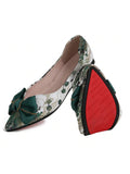 Step out in style with these Elegant Embroidered Bow Pointed Toe Ballet Flats! Perfectly combining comfort and charm, these slip-on shoes feature delicate embroidery and a cute bow that adds a flirty touch to any outfit. Whether you're dressing up or keeping it casual, these flats will keep your feet happy and your look effortlessly chic.