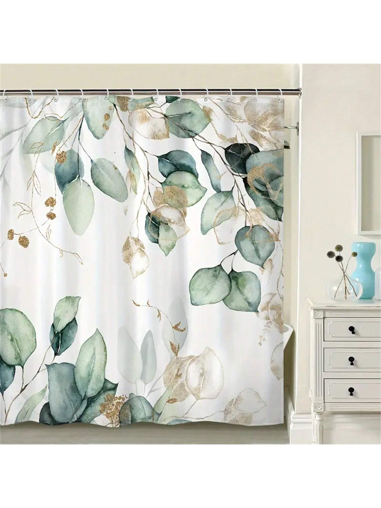 Introduce a touch of nature and elegance to your bathroom with the Elegant Eucalyptus Floral Shower Curtain. Made with waterproof material and designed for easy maintenance, this shower curtain will bring both style and practicality to your daily routine. Say goodbye to boring showers and hello to a refreshing and hassle-free experience!