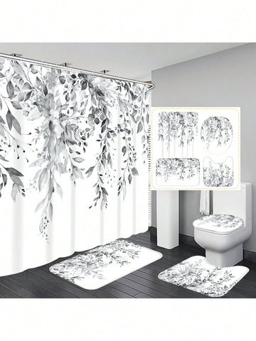 Add a touch of elegance to your bathroom with our versatile Eucalyptus Watercolor Shower Curtain Set. This set comes with non-slip rugs and a toilet lid cover, making it the perfect essential for your bathroom décor. The soothing watercolor design is sure to elevate your shower experience.