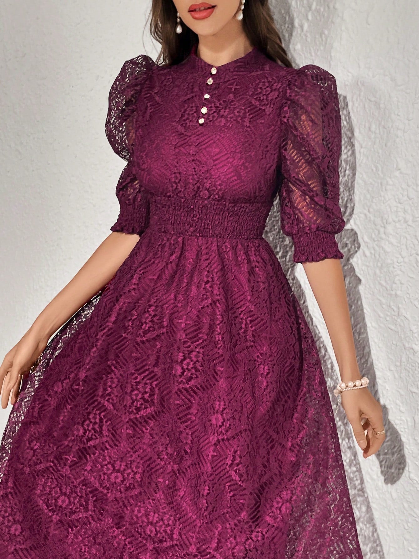 Be the belle of the ball in this elegant evening maxi dress featuring a delicate lace panel and charming buttoned detailing. With a touch of vintage flair and a flattering silhouette, you'll turn heads all night long. Perfect for special occasions or a romantic night out.
