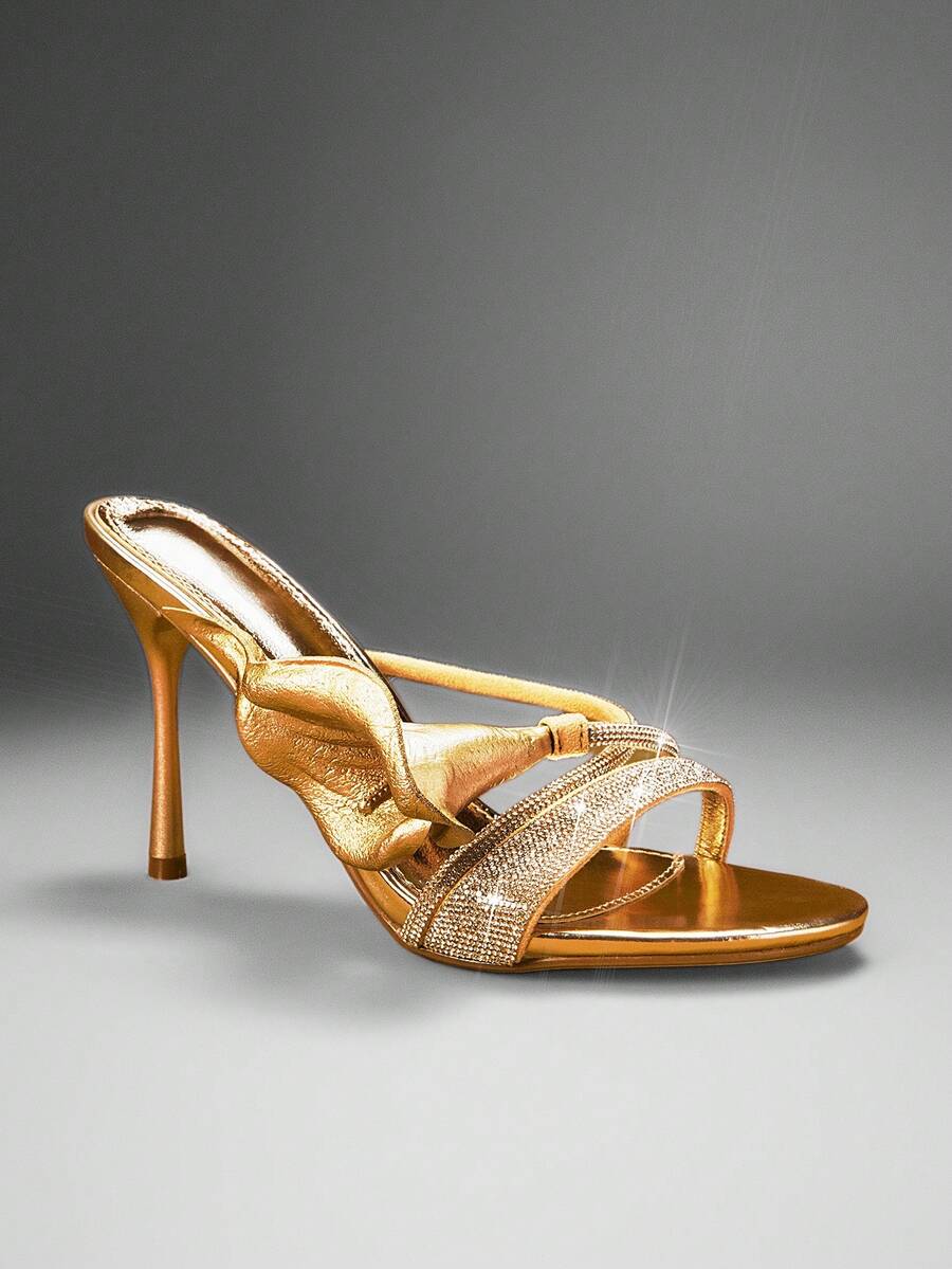 Elegant floral ankle strap stiletto heels for women. Glamorous sandals perfect for weddings, parties, date nights, dinners, and special occasions.