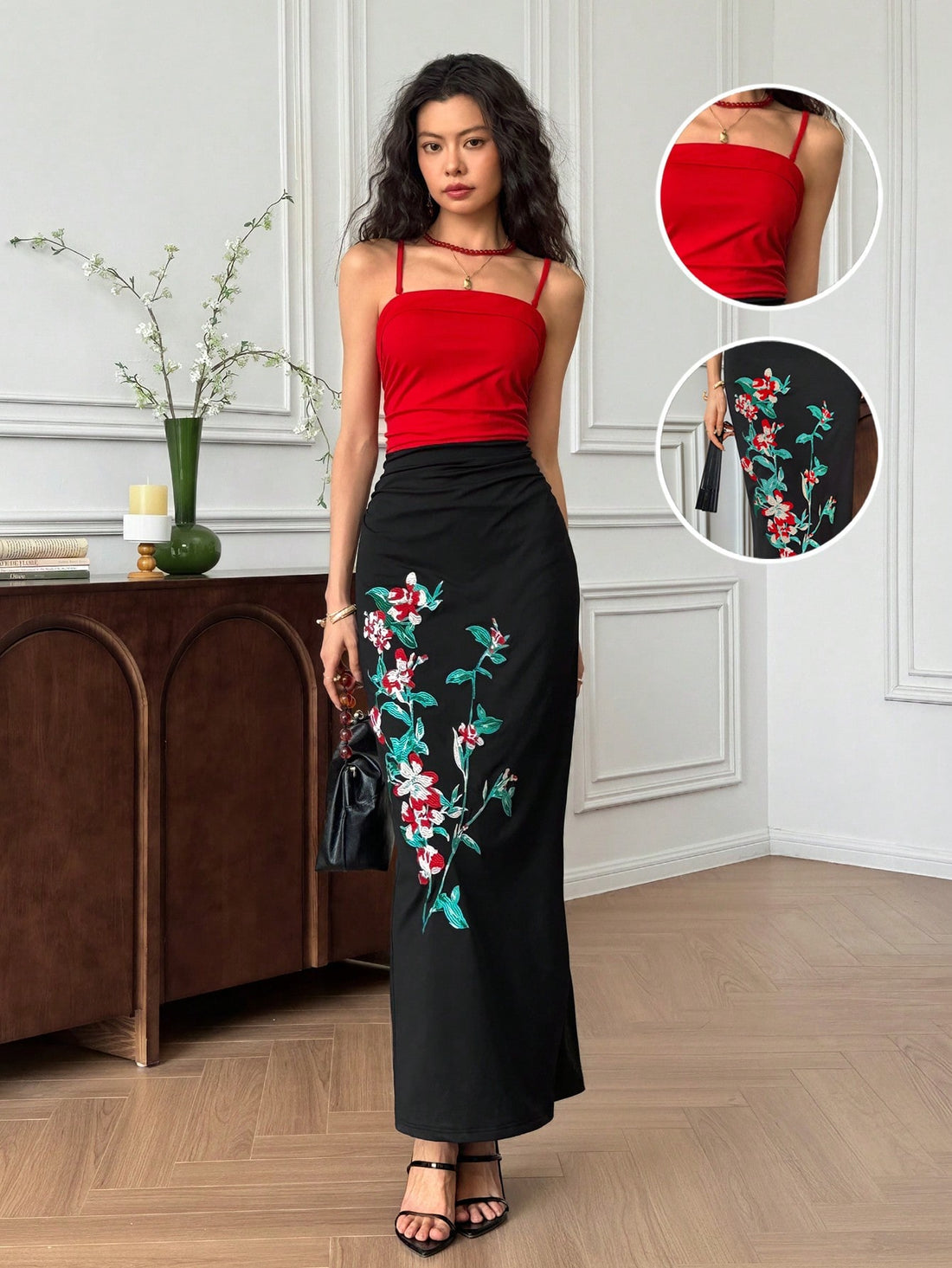 Turn heads at every birthday bash with this Elegant Floral Embroidered Two-Tone Maxi Tube Dress. The playful mix of two tones combined with delicate floral embroidery adds a whimsical touch to your outfit, making you the star of the party. Its strapless design and flowing maxi length deliver both comfort and charm, perfect for dancing the night away or soaking up the birthday spotlight. Celebrate in style and let your dress do the talking!