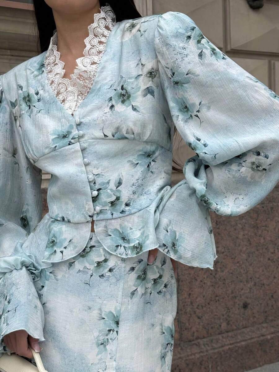 Elevate your wardrobe with this stunning 2-piece set that effortlessly transitions from special occasions to everyday moments. Featuring delicate floral lace and charming ruffle trim details, this versatile ensemble brings a touch of romance and sophistication to any look. Whether you're walking down the aisle or simply wanting to feel fabulous, this set delivers timeless elegance with a modern twist. Perfect for those who refuse to choose between style and comfort!