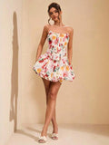 Elevate your summer style with this stunning two-piece set featuring a fitted bustier crop top adorned with an elegant floral print. The coordinating bubble skirt creates a flattering silhouette perfect for weddings, garden parties, and special occasions. The structured bodice provides support and confidence, while the playful bubble hem adds movement and charm. Ideal for creating an unforgettable impression at any celebration.