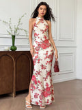 Turn heads effortlessly in this Elegant Floral Print Halter Cheongsam Dress. Perfect for weddings or birthday celebrations, its flattering halter neckline and vibrant floral design bring a playful charm to your special day. Lightweight and comfortable, it lets you dance and mingle with ease while looking absolutely stunning. Embrace elegance with a fun twist!