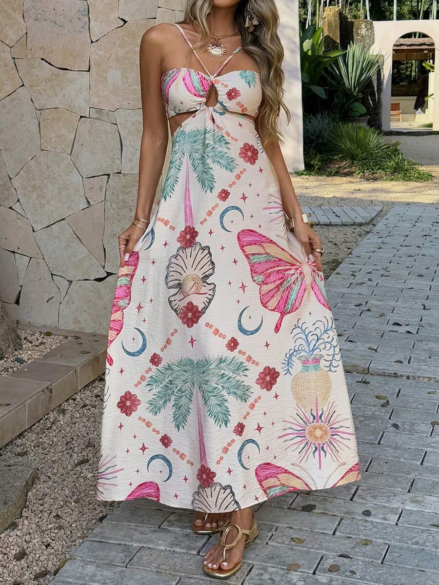 Step Into Romance with Our Elegant Floral Print Lace-Up Dress!

Elevate your wardrobe with this enchanting floral masterpiece, designed for the woman who loves a blend of classic elegance and modern charm. Whether you're heading to a sun-drenched getaway or a moonlit dinner, this dress ensures you arrive in style.

Intricate Floral Artistry: The delicate floral print captures the essence of a blooming garden, offering a timeless look that is both sophisticated and refreshing.

Customizable Lace-Up Detail: F