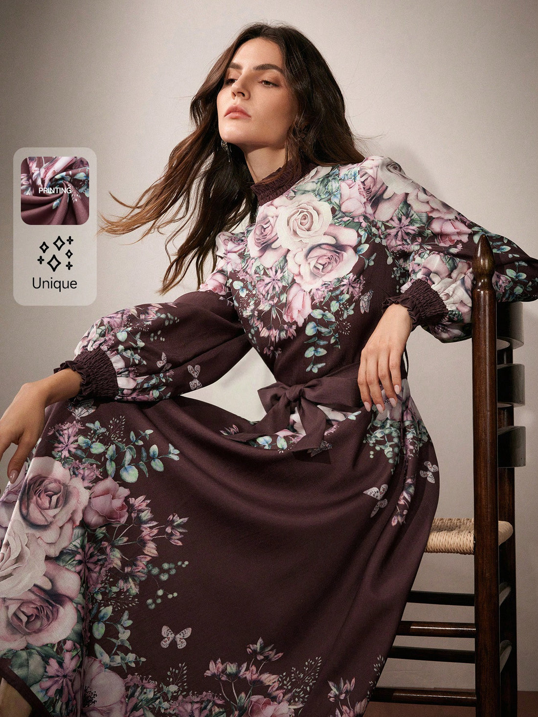 Get ready to turn heads with our Elegant Floral Print Maxi Dress from our Spring &amp; Autumn Collection for Women. With its stunning floral print, this dress is perfect for any occasion. Stay on trend while feeling feminine and chic.