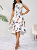 Get ready to turn heads with this stunning Elegant Floral Print Mid-Length Dress for Women! With a flattering sleeveless waist-cinching design, this dress is perfect for any casual occasion. The elegant floral print adds a touch of sophistication, making you stand out in style. Embrace your inner fashionista with this must-have dress!