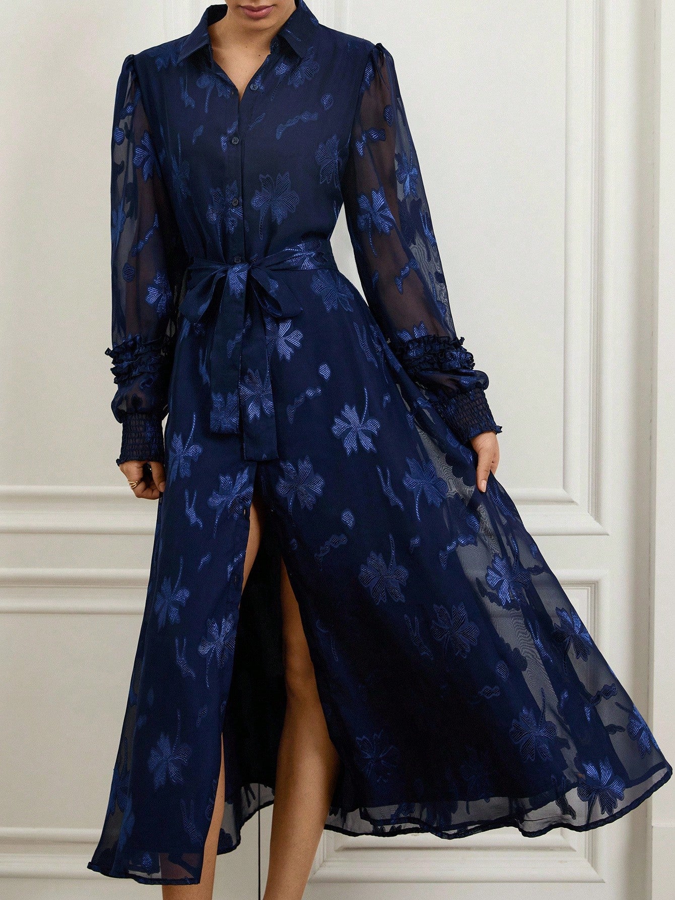 Step out in style with this Elegant Floral Print Dress, featuring charming puff sleeves and a flattering waist tie that accentuates your silhouette. The playful ruffle hem adds a touch of flirty movement, making it perfect for sunny days and breezy evenings. Lightweight and feminine, this dress brings effortless elegance with a fun twist to your wardrobe.