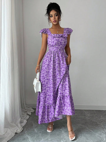 Step into the spotlight with this Elegant Floral Print Dress, featuring a charming ruffle hem that adds a flirty twist to your look. Perfect for homecoming or any special occasion, its vibrant floral pattern brings a burst of joy and style. Feel confident and playful as you dance the night away in this effortlessly chic dress designed to make every moment memorable.