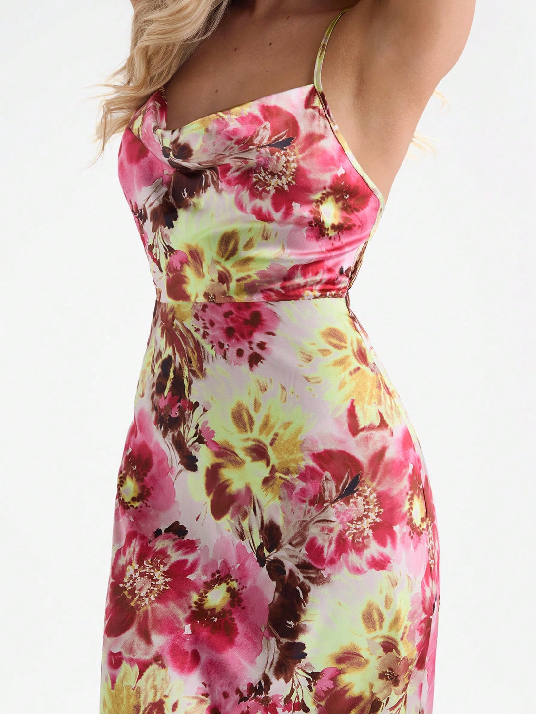 Slip into effortless elegance with this stunning floral satin dress that's ready for anything. The delicate print brings romance to every moment, while the chic hollow back tie adds just the right amount of flirtation—whether you're heading out for a candlelit dinner or packing for a breezy getaway. Smooth satin drapes beautifully against your skin, creating a silhouette that feels as good as it looks. From intimate date nights to sun-soaked vacations, this versatile piece is your new go-to for looking poli