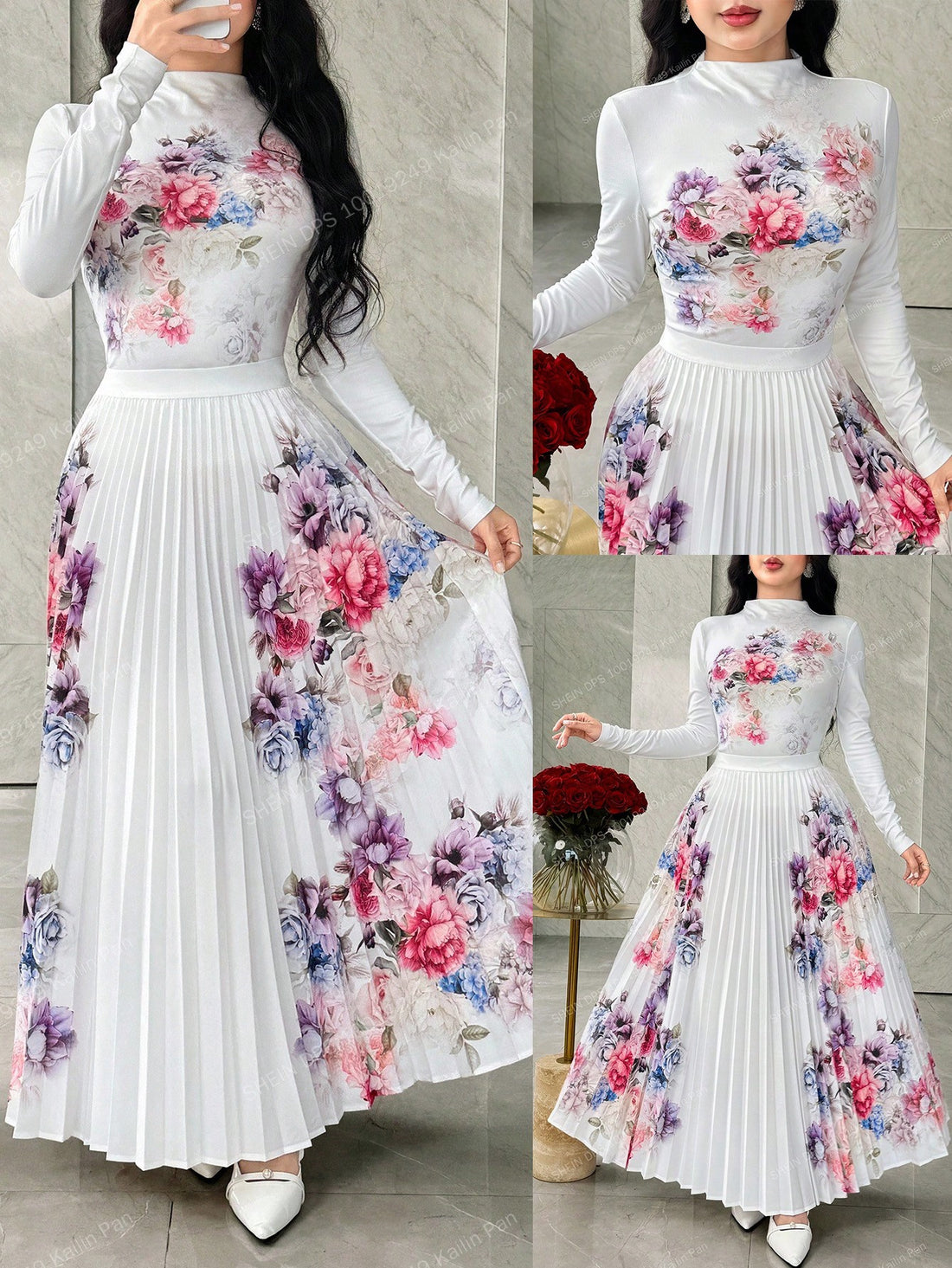 Bloom into effortless style with this charming two-piece set that's practically begging for a twirl! The long-sleeve top features a gorgeous floral print that brings garden-fresh vibes to your everyday wardrobe, while the pleated skirt adds a touch of feminine flair and movement. Perfect for brunch dates, casual outings, or whenever you want to feel put-together without trying too hard. Mix, match, or wear them together—this set is your new go-to for looking polished and playful all season long.