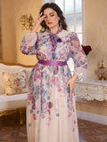 Step into effortless charm with this Elegant Floral Printed Long Sleeve Dress. Featuring a flattering cinched waist, it highlights your silhouette while the long sleeves add a touch of grace. Perfectly playful and chic, this dress transitions seamlessly from brunch to evening soirees, making every occasion a chance to shine.