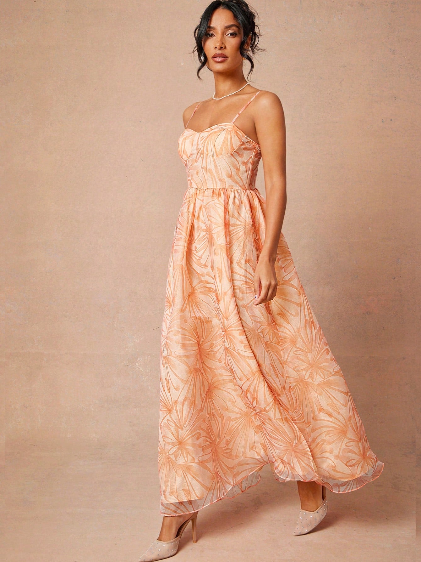 Elegant Floral Sweetheart Maxi Dress for Women – Perfect Summer Vacati – CANARY HOUZE