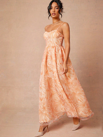 hycyyfc dresses elegant sundress festive 2026 New Women's Square Neck Ditsy Floral Maxi Dress, Flowy Big Swing Printed Long Dress, Casual Elegant Boho Sundress