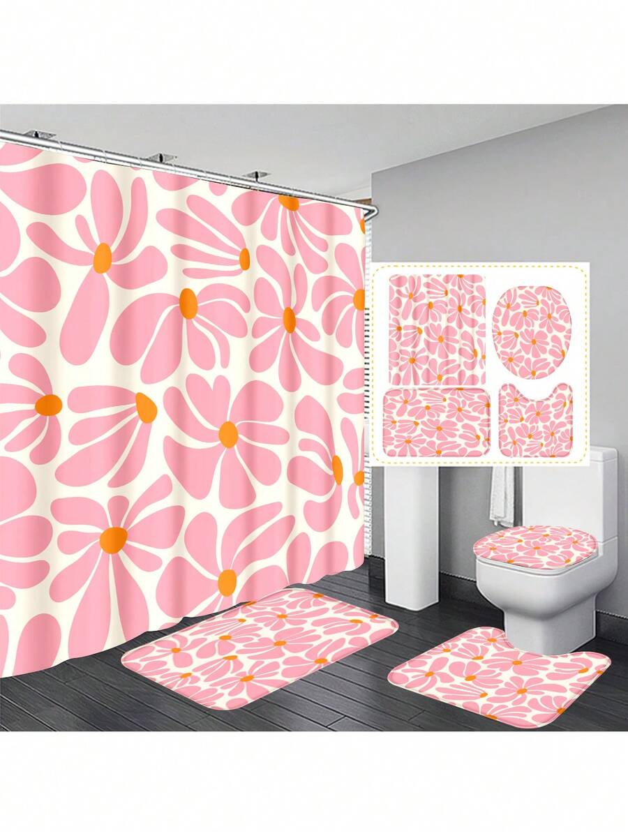 Bring a splash of charm to your bathroom with this Elegant Flower Pattern Set! Featuring a versatile shower curtain, cozy anti-slip mats, and a cute toilet lid cover, it’s designed to keep your space stylish and safe. Brighten your daily routine with floral fun that’s as practical as it is pretty!