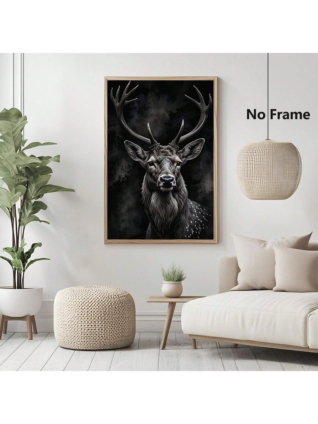 Add a touch of wild charm to your space with this Elegant Frameless Dark Antler Canvas Art. Its sleek, modern design brings nature indoors without the fuss of a frame, making it perfect for both home and office. Let these dark antlers spark conversations and add a playful yet sophisticated vibe to your walls. Easy to hang and impossible to ignore!