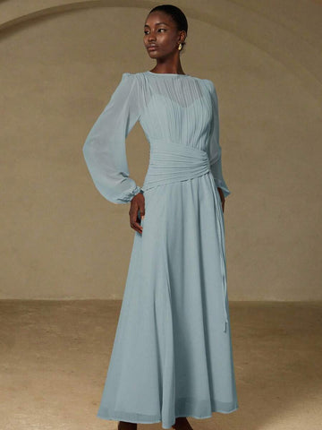 Bonjour, darling! Step into timeless Parisian elegance with this show-stopping maxi dress. The asymmetric drawstring waist cinches your silhouette with effortless chic, while delicate pleats add movement and dimension throughout. Crafted in the spirit of vintage French fashion, this piece whispers sophistication whether you're strolling through the city or turning heads at an evening soirée. Perfect for those who believe fashion should be both playful and polished. Oui, c'est magnifique!