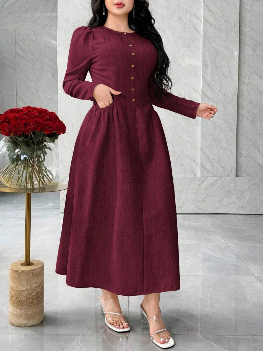 Step into autumn with flair in this Elegant French Style Waist-Cinching Minimalist Dress. Designed to highlight your silhouette, its sleek lines and flattering waist detail create a chic, effortlessly stylish look. Perfect for layering or wearing solo, this dress brings a touch of Parisian charm to your fall wardrobe with playful sophistication.