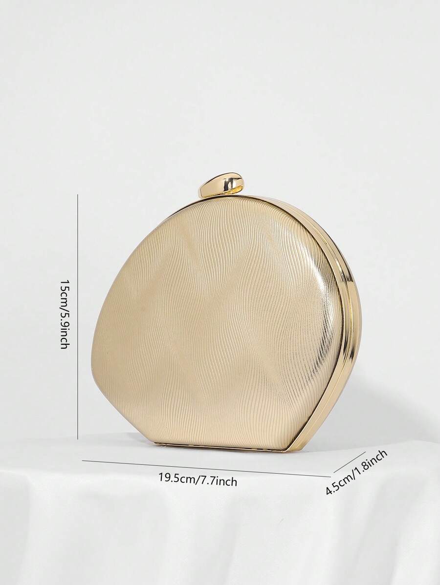 Add a touch of sparkle to your special night with this Elegant Gold Ripple Design Evening Clutch. Perfect for weddings and formal events, its shimmering gold finish and ripple pattern catch the light beautifully, making it a fun and stylish companion for your essentials. Compact yet roomy enough for your must-haves, this clutch turns heads while keeping your hands free to dance the night away.