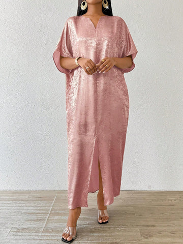 Be the belle of the ball in our Elegant Gold Satin Jacquard Dress! Perfect for any season and occasion, from weddings to proms. This dress is sure to turn heads with its luxurious satin fabric and elegant jacquard pattern. Get ready to make a statement in style (and be the best-dressed guest)!