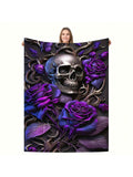 Wrap yourself in mystery and comfort with this Elegant Gothic Fleece Blanket, featuring a striking purple rose and skull design. Perfect for adding a touch of dark charm to your travels, office naps, or cozy nights at home. Lightweight yet warm, it’s your go-to all-season companion for stylish relaxation wherever you roam.