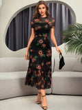Embrace your dark romantic side with this stunning gothic floral print dress. Featuring an eye-catching wave hem that adds movement and drama, paired with a flattering cinched waist that defines your silhouette beautifully. The intricate floral patterns bring an unexpected twist to classic gothic style, making it perfect for anyone who loves to stand out with attitude and elegance. Whether you're heading to a special event or just want to turn heads on an ordinary day, this dress lets your bold personality 