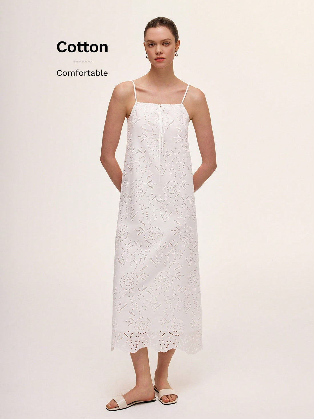 Step into sunshine with this playful green vintage-inspired dress! Featuring delicate hollow embroidery and slender spaghetti straps, it’s perfect for carefree vacation days. The sleeveless design keeps you cool while adding a flirty touch, making it your go-to for warm-weather adventures. Embrace effortless elegance and let your style bloom wherever you wander.