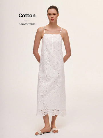 Step into sunshine with this playful green vintage-inspired dress! Featuring delicate hollow embroidery and slender spaghetti straps, it’s perfect for carefree vacation days. The sleeveless design keeps you cool while adding a flirty touch, making it your go-to for warm-weather adventures. Embrace effortless elegance and let your style bloom wherever you wander.