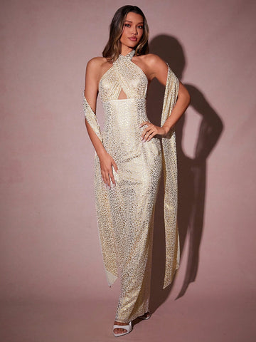 Turn heads with this Elegant Halter Neck Backless Dress, designed to show off just the right amount of skin. Featuring a daring high slit and playful hollow out details, it’s perfect for making a bold statement at any event. The halter neck adds a chic touch, while the backless design keeps it flirty and fun. Step into confidence and let your style do the talking with this unforgettable dress.