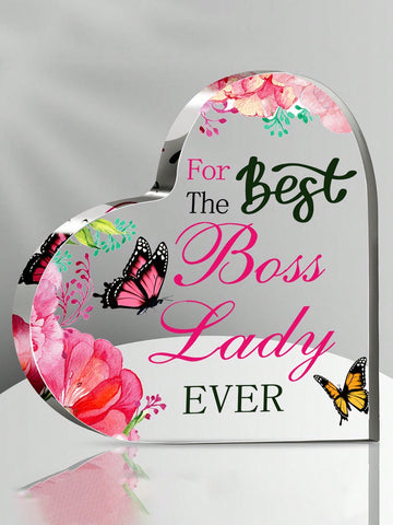 Show your boss some love with this elegant heart-shaped acrylic gift! Perfect for appreciation or a birthday, this keepsake will remind her why she's the best. No need to stress over a gift, we've got you covered!