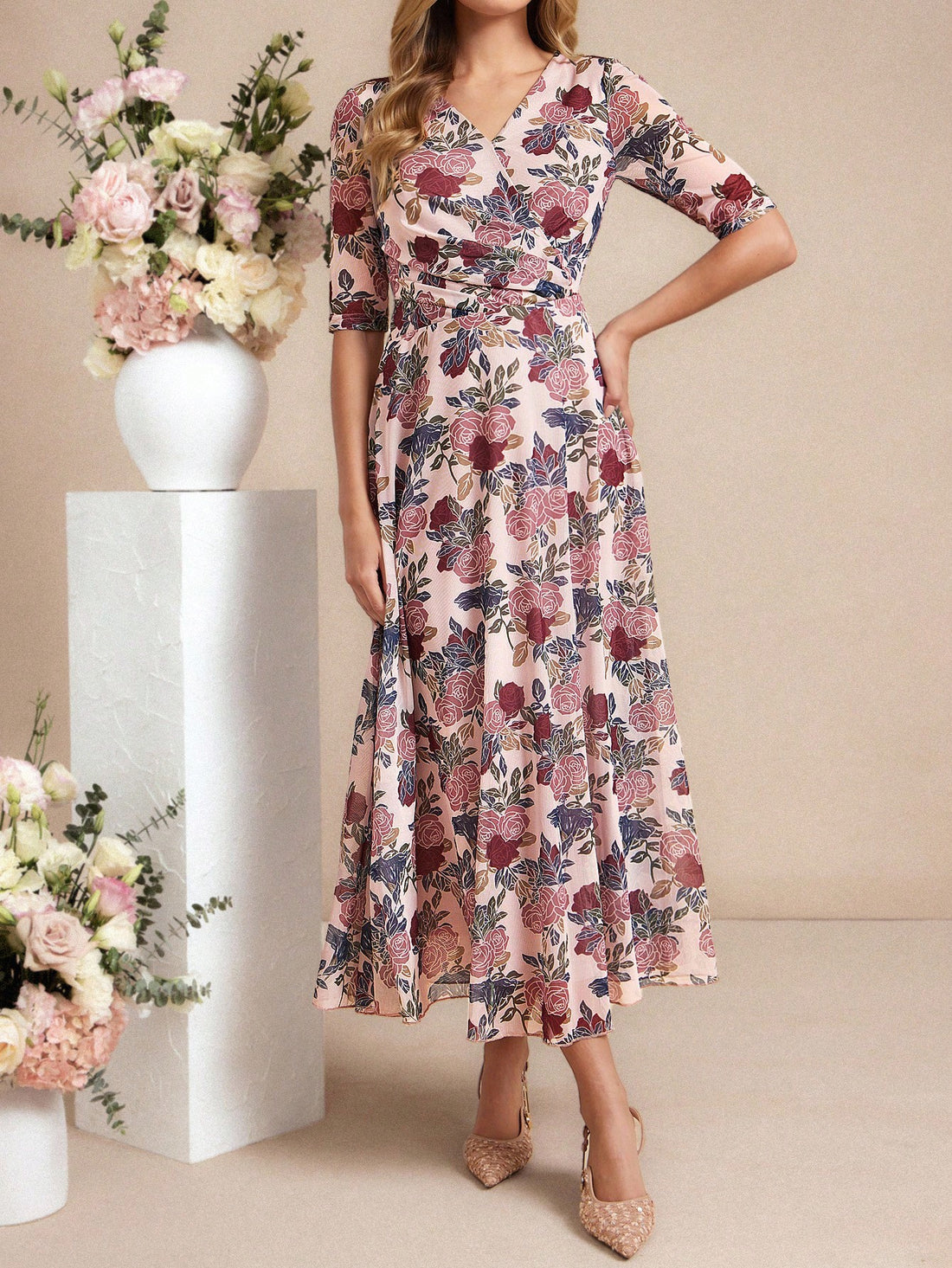 Step into charm and grace with this playful high-waisted floral print dress, perfect for your next afternoon tea. Its flattering cut accentuates your silhouette while the vibrant floral pattern adds a dash of whimsy. Whether sipping tea or catching up with friends, this dress keeps you effortlessly stylish and ready to delight.