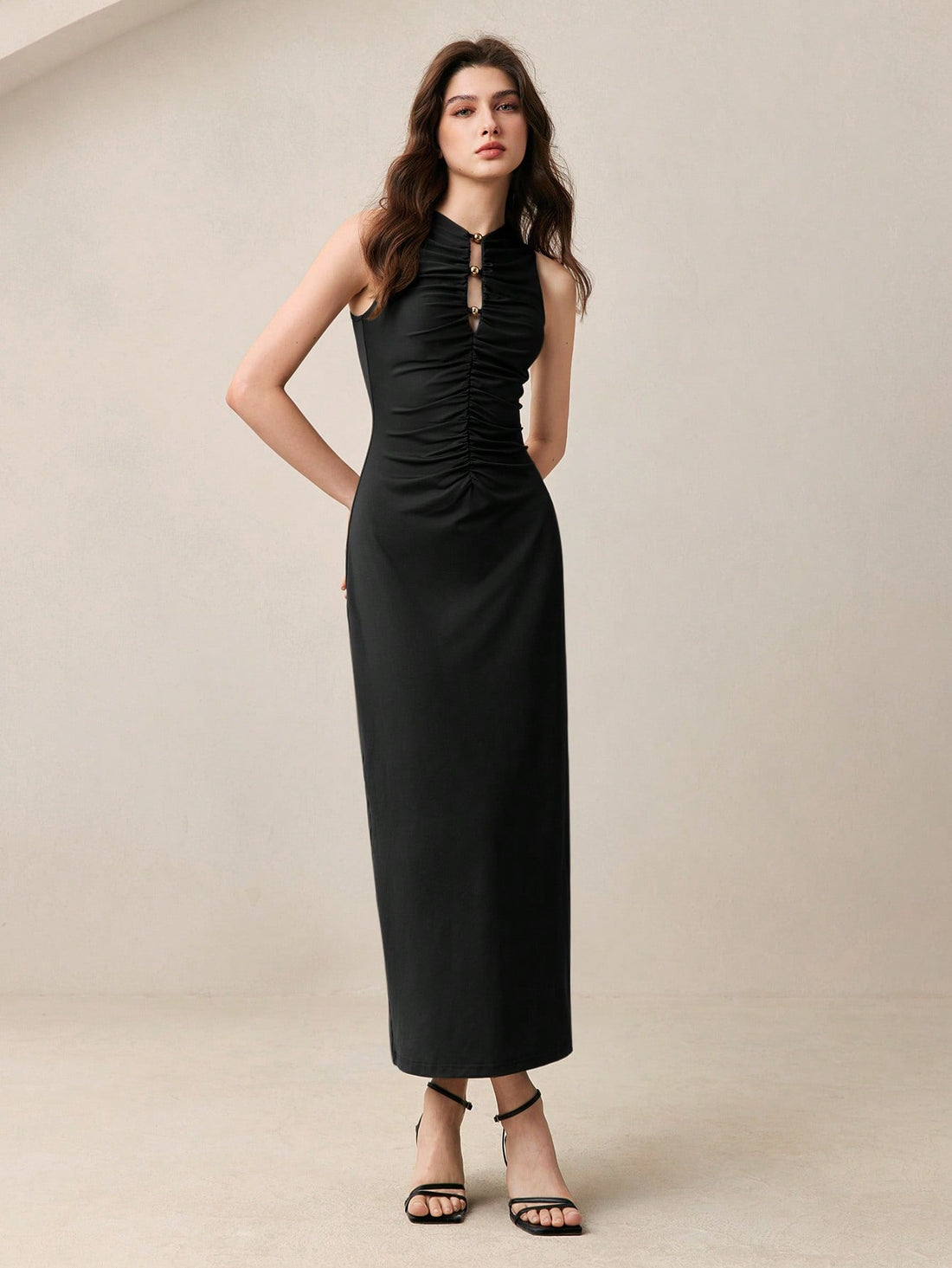 Step out in style with this playful khaki asymmetrical dress, featuring eye-catching metallic accents that add just the right amount of sparkle. Whether you're dancing at a festival, celebrating a wedding, or simply turning heads every day, this dress blends comfort and flair effortlessly. Its unique cut and shimmering details make it a fun and versatile choice for any occasion.