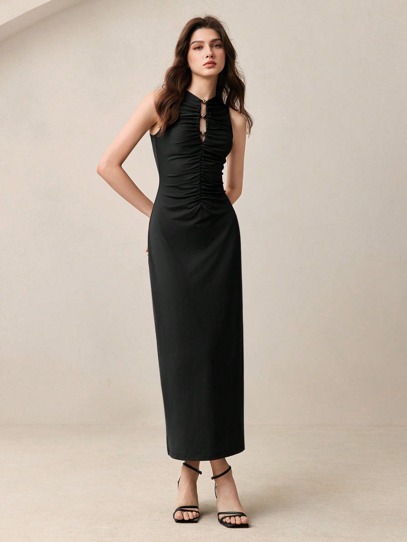 Step out in style with this playful khaki asymmetrical dress, featuring eye-catching metallic accents that add just the right amount of sparkle. Whether you're dancing at a festival, celebrating a wedding, or simply turning heads every day, this dress blends comfort and flair effortlessly. Its unique cut and shimmering details make it a fun and versatile choice for any occasion.