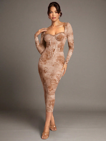 Unleash your inner sass with the Elegant Lace Mesh Corset Dress! This stunning number features a square neckline and long sleeves, perfect for any fancy occasion. The corset design adds a touch of elegance and the lace mesh brings a hint of playfulness. Bring on the compliments!