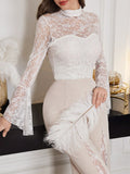 Embrace effortless elegance this season with our enchanting lace patchwork set. The romantic loose-fitting top features delicate lace detailing that catches the light beautifully, while the flowing wide-leg pants create a graceful silhouette that moves with you. Perfect for transitioning into fall, this two-piece ensemble combines vintage-inspired charm with modern comfort. Whether you're heading to brunch or a casual evening out, this set delivers that coveted 